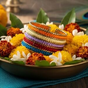 Boho Indian Artisanal Colorful Braided Metallic Beaded Handmade Cuff Bracelet